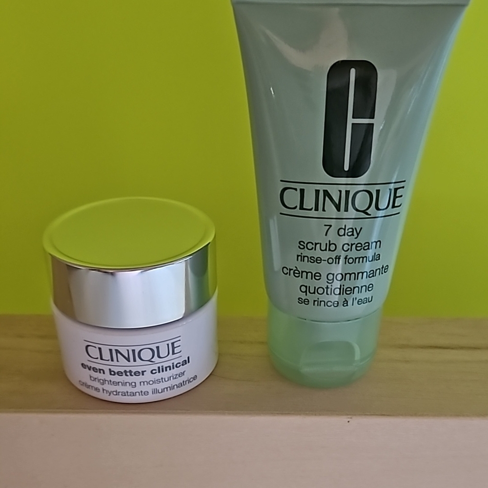 NWT Clinique 7 day scrub cream & even better clinical brightening moisturizer